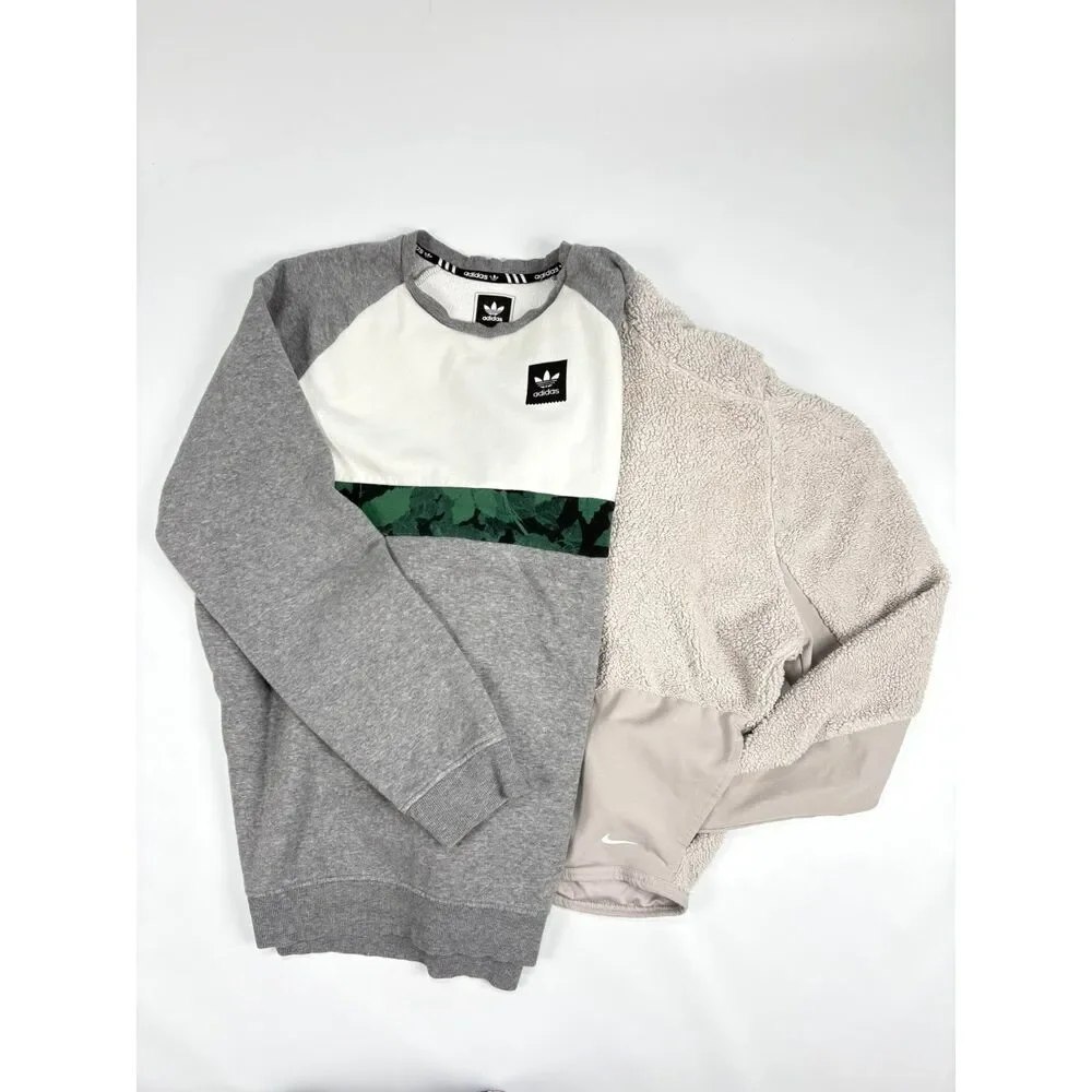 Nike Adidas Sweatshirt Bundle Small Medium Sherpa Fleece Athletic Lot